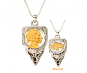 Genuine US 1910&ndash;1938 Buffalo Nickel Arrowhead Pendant Necklace